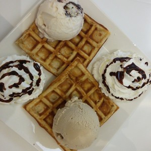 Waffle con gelato