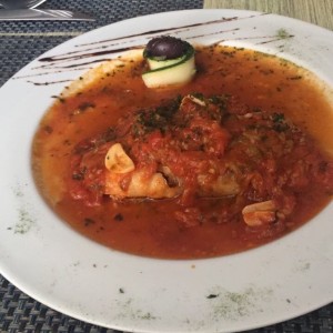 Filete de Corvina a la Livornesa