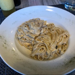 Fettuccine a la Strega muy seca parecia plastico