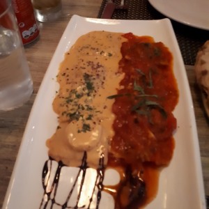 raviolis duo. recomendado por el chef