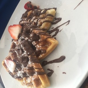 Waffles con nutella