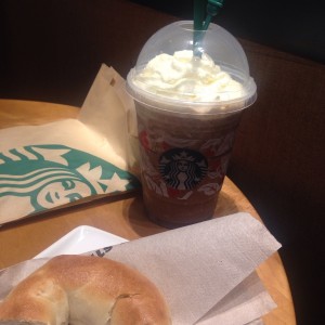 bagel and frapuccino