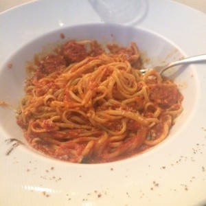 Triste Spaguetti con Salchicha Italiana ?recomendacion del chef? ?????