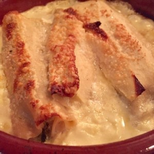 Canelones con espinaca y queso ricotta