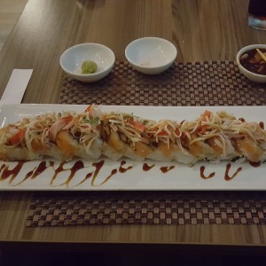 Chiken roll and fish