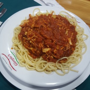 spaghetti de pollo