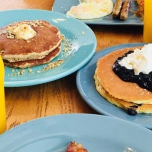 Pancakes de nueces y blueberry