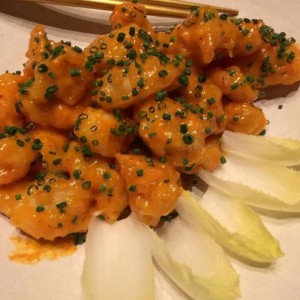 Camarones en tempura