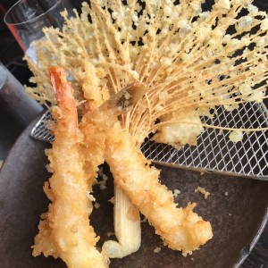 Langostinos tempura