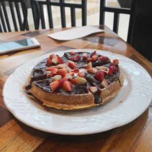 Pancakes con Nutella y Fresas