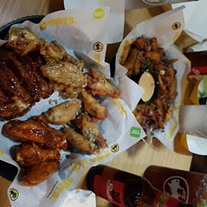 wings and Loaded Potato wedges