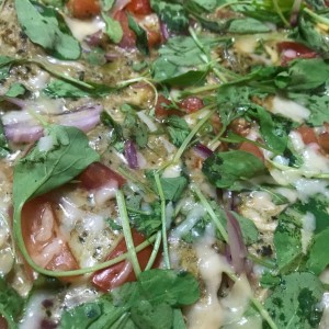 Pizza de pollo com bechamel