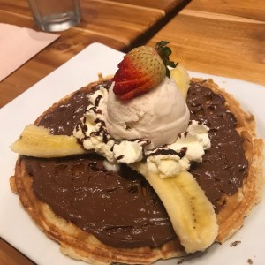 waffle de Nutella con banana