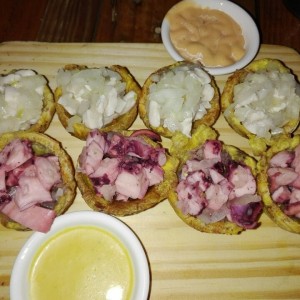 patacones rellenos de ceviche