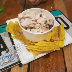 ceviche con salsa de coco