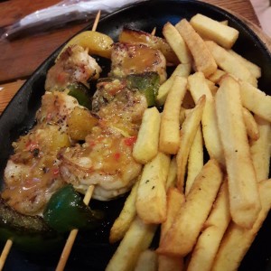 brochetas de langostinos 