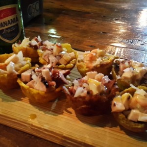 patacones relleno de ceviche