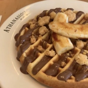 Waffle de nutella y banana