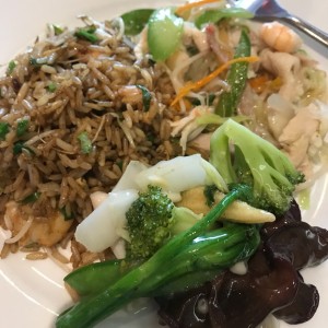 arroz tradicional, chow mein