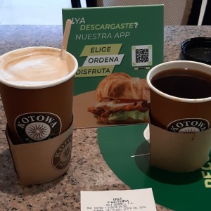 Cafe latte y Cafe americano