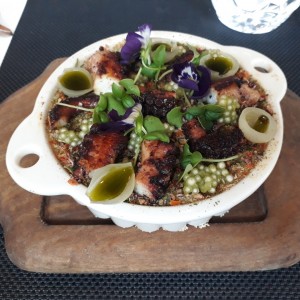 Pulpo y tapioca