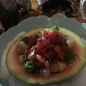 tartar de atun con sandia