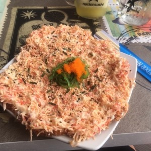 Pizza de sushi de cangrejo