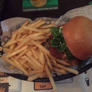 Mushroom Burger with Fries