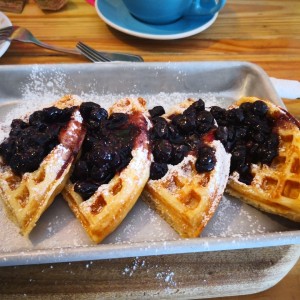 Waffles de Blueberries 