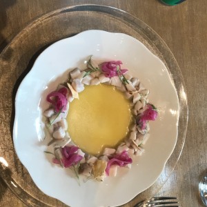 Ceviche en leche de tigre y maracuya