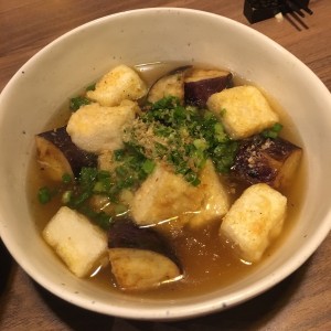 fried tofu and eggplant