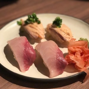 Salmon Aburi y Hamachi