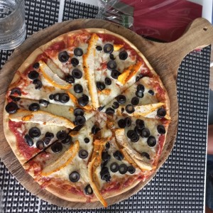 Pizza Delizia di Pollo. masa sin gluten 