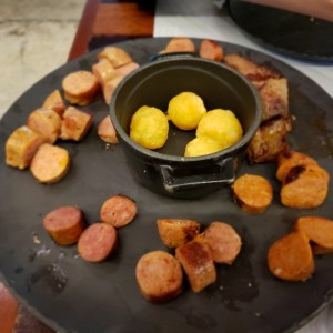 bandeja de chorizos