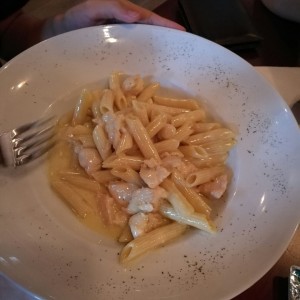 Penne 4 quesos con pollo