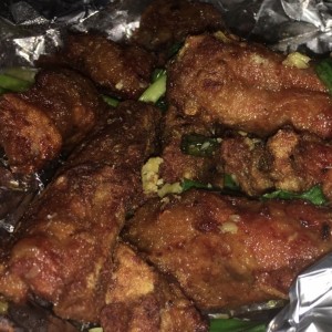 costillas de cebollina y ajo