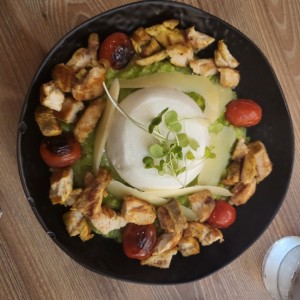 Risotto Pesto Burrata con Pollo