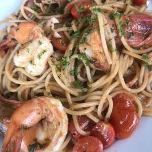 pasta con camarones