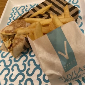 Wrap de pollo con papas