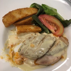 pollo relleno de espinacas