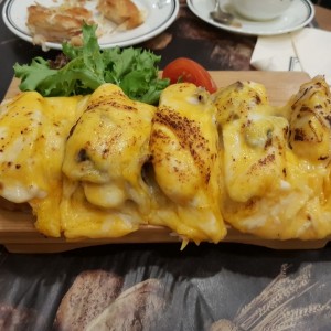 tartin de pollo con queso cheddar