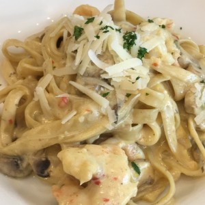 Fettuccini con langostinos