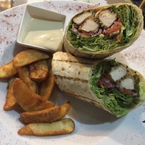 wrap de pollo teriyaki