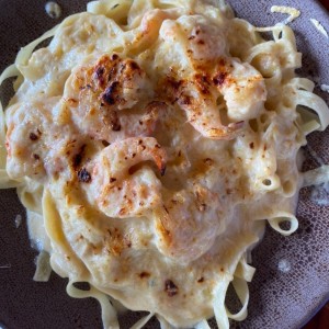 fetuccini con langostinos