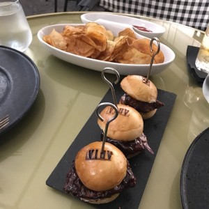 Potato Chips and Beef Burger 