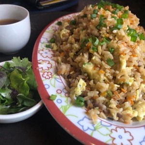 Arroz frito de pato y su caldo