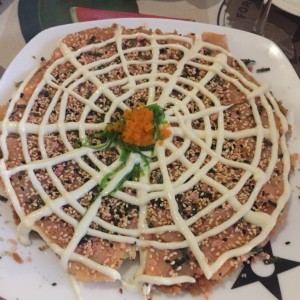 sushi pizza de salmon ahumado