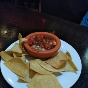 puco de gallo con.chips o totopos cortecia