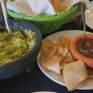 Guacamole y salsa de la casa