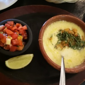 Queso Fundido con vegetales 